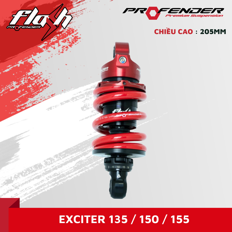 Phuộc Xe Profender Flash Series Cho Exciter 135/150/155 - 1 Tăng Chỉnh Không Bình Dầu