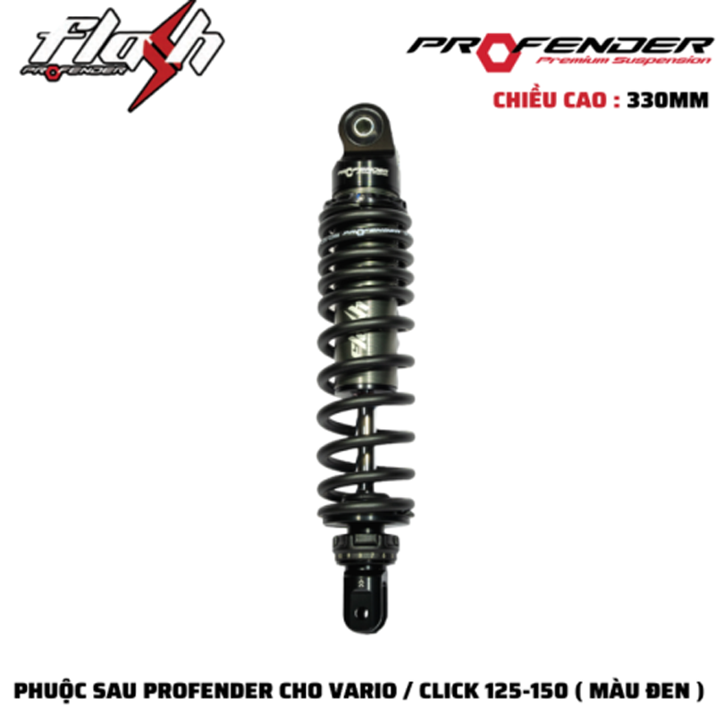 Phuộc Profender Flash Series Vario 125/150, Vision, Lead, Vision - 1 Tăng Chỉnh Không Bình Dầu