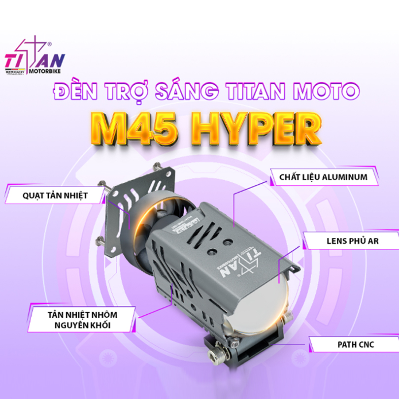 Đèn Trợ Sáng Bi Cầu Titan M45 Hyber ( 1 cặp)