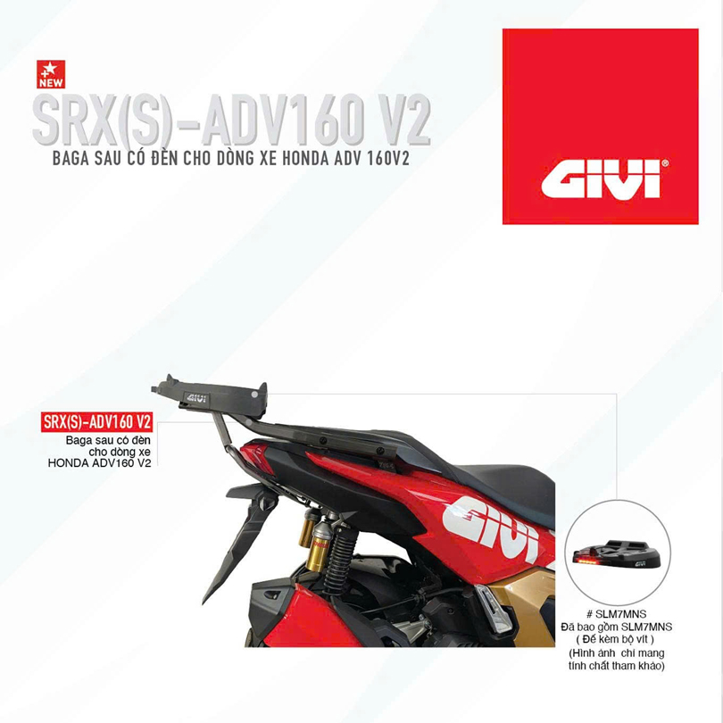 Baga Givi SRX Cho Honda ADV 160 Tích hợp Đèn Hậu